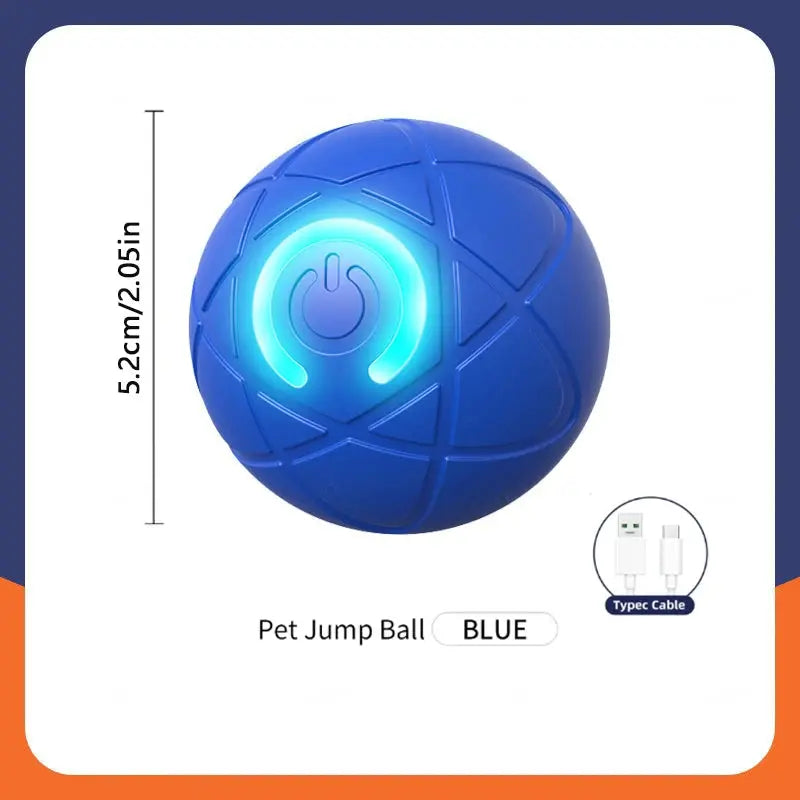 Brightly colored Smart Interactive Pet Ball with USB charging, automatic bouncing and rolling motion, designed for dogs and cats to promote active play and mental stimulation