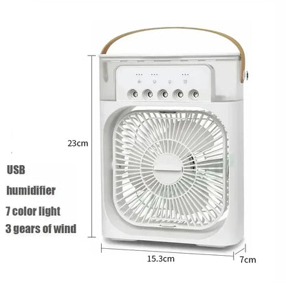 3-in-1 Portable Air Cooler, Humidifier & LED Night Light – Mini Air Conditioner Fan for Home & Office Use