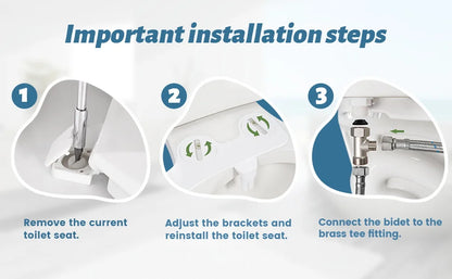 SAMODRA Non-Electric Bidet Attachment – Dual Self-Cleaning Nozzles for Front & Rear Wash | Easy-to-Install Toilet Seat Water Sprayer