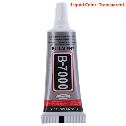 B‑7000 Clear Contact Adhesive – Universal DIY Repair Glue & T7000 Precision‑Tip Applicator for Glass & Plastic Bonding