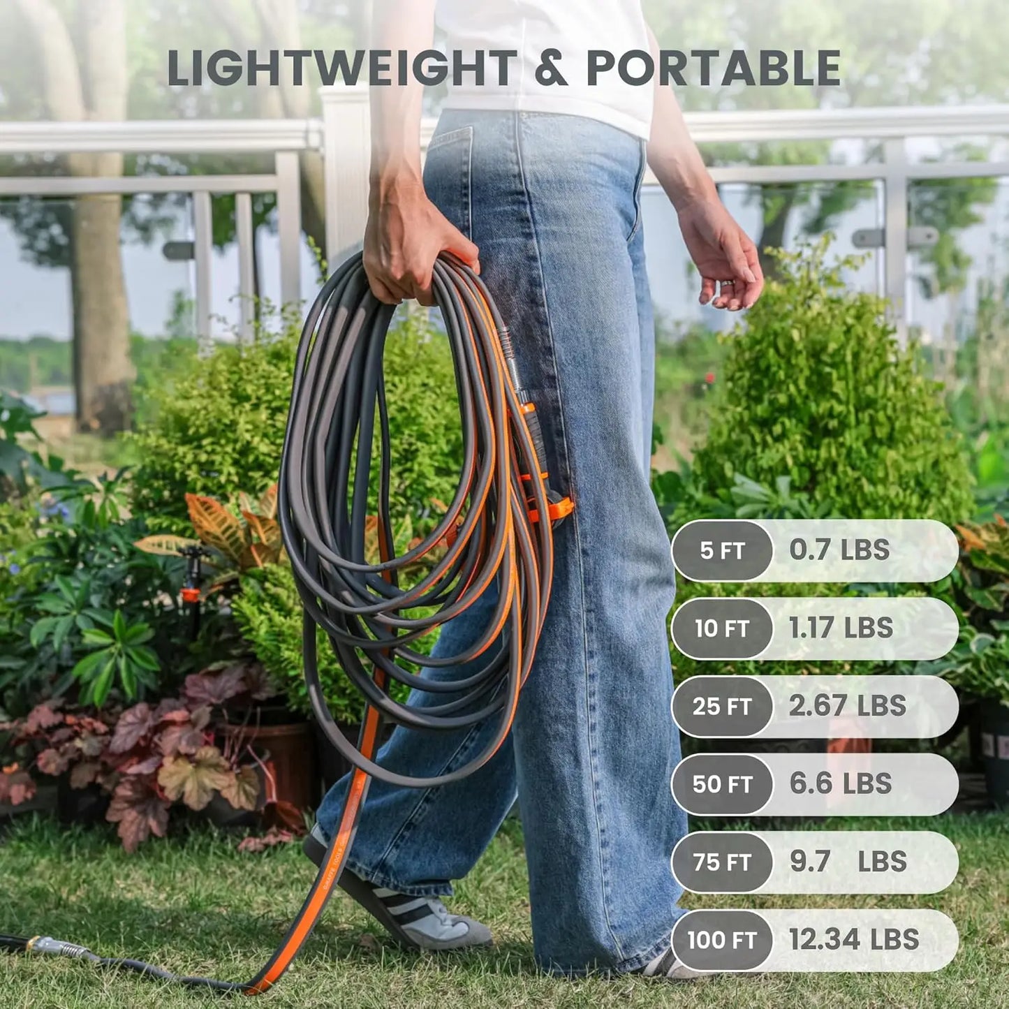 Garden Hose, 5/8" Heavy Duty Lay Flat Water Hose