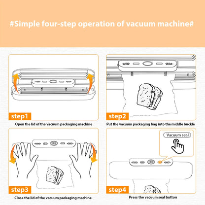 SaengQ Vacuum Sealer Machine – Food Saver with 10 Free Vacuum Bags | Household Food Preservation & Packaging