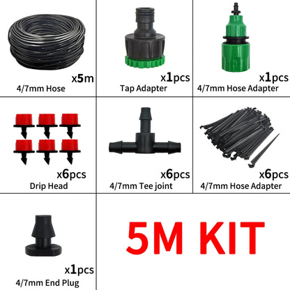 Portable Micro Drip Irrigation System – Automatic Garden Watering Kit with Adjustable Drippers & Misting Hose