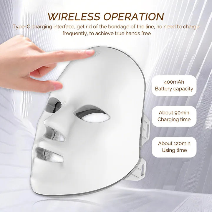 FOREVERLILY Wireless 7-Color LED Facial & Neck Mask