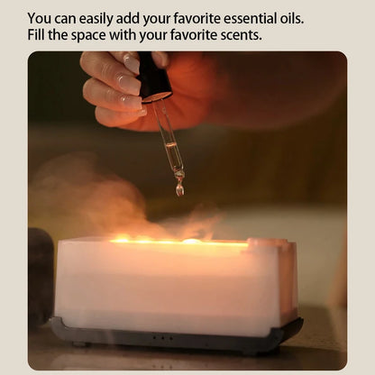 KINSCOTER Colorful Flame Aroma Diffuser & Air Humidifier – Ultrasonic Cool Mist with Timer