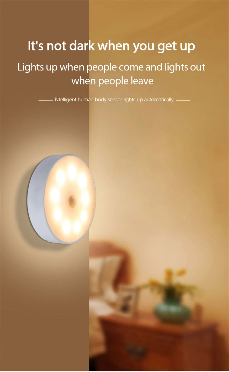 Versatile LED night light with magnetic mount, ideal for closets, hallways, and staircases