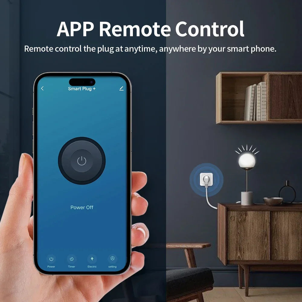 TNCE Tuya Smart Plug EU 16A/20A – WiFi & Zigbee Socket with Power Monitoring, Timer Function, Voice Control – Compatible with Alexa & Google Home