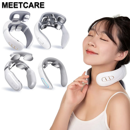 Smart Wireless Back & Neck Massager with Heating & TENS Pulse – Cervical Muscle Pain Relief & Shoulder Health Care