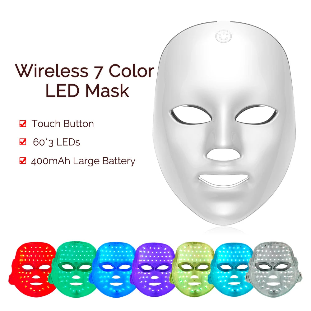 FOREVERLILY Wireless 7-Color LED Facial & Neck Mask