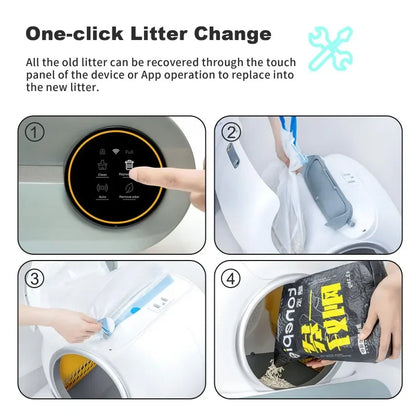 Smart Self-Cleaning Cat Litter Box – Automatic Odor Control & App-Connected for Hassle-Free Maintenance