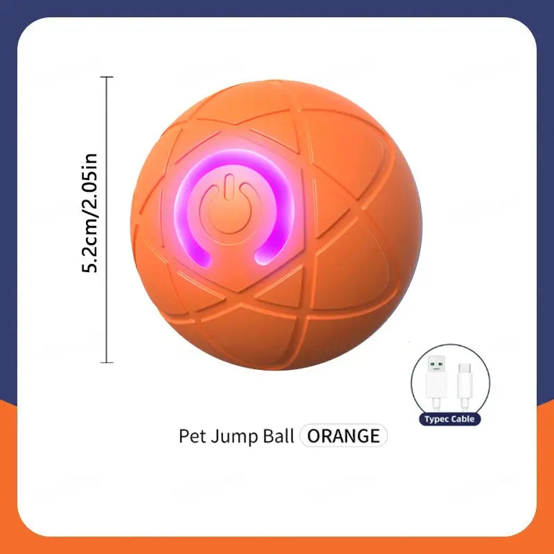 Smart interactive pet ball with USB recharge, automatic bouncing and rolling toy designed for dogs and cats to keep them entertained and active