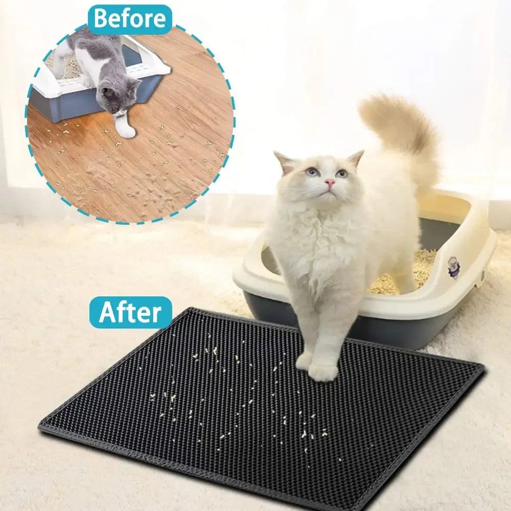 ZM Double-Layer Cat Litter Mat – Waterproof, Non-Slip, Easy Clean Pad