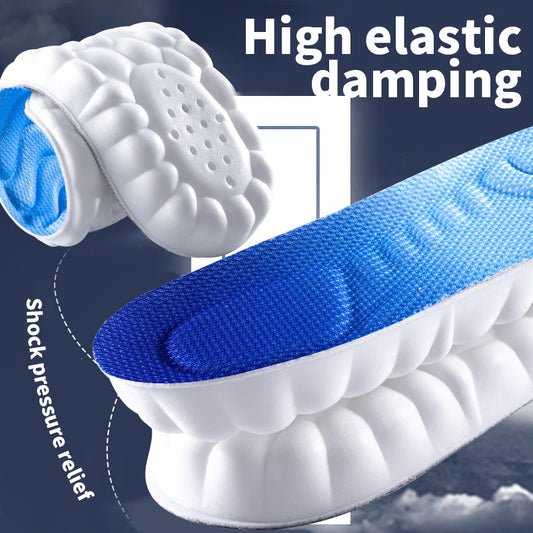 4D CloudTech Sports Insoles – Soft PU Shock-Absorbing Orthopedic Inserts for Running & Everyday Comfort | Breathable Cushion Sole for Men & Women