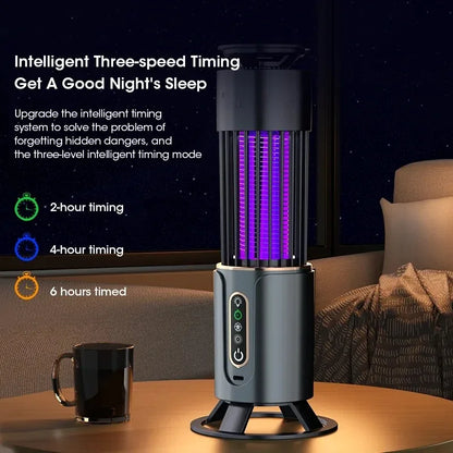 Rechargeable Mosquito Killer Lamp – Silent Electronic Insect Trap with 3-Level Timer & UV Anti-Mosquito Technology