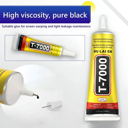 B‑7000 Clear Contact Adhesive – Universal DIY Repair Glue & T7000 Precision‑Tip Applicator for Glass & Plastic Bonding