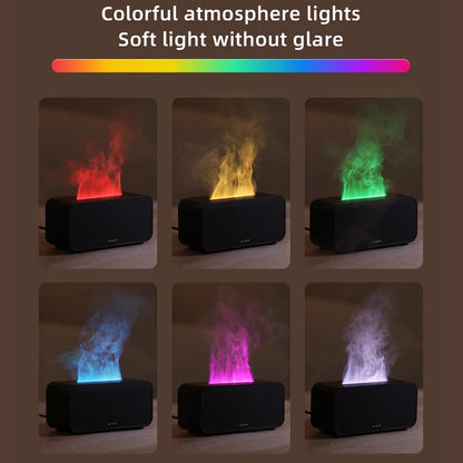 KINSCOTER Colorful Flame Aroma Diffuser & Air Humidifier – Ultrasonic Cool Mist with Timer