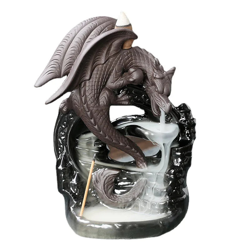 Ceramic Vintage Dragon Incense Burner