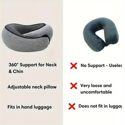 Travel Neck Pillow – Memory Foam U-Shaped Snail Style | Portable, Adjustable & Soft Neck Support for Airplane, Car & Office Naps