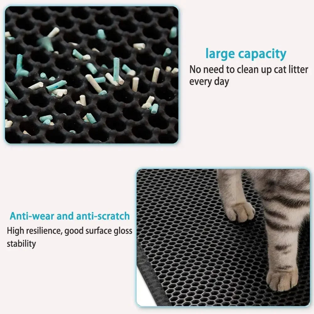 ZM Double-Layer Cat Litter Mat – Waterproof, Non-Slip, Easy Clean Pad