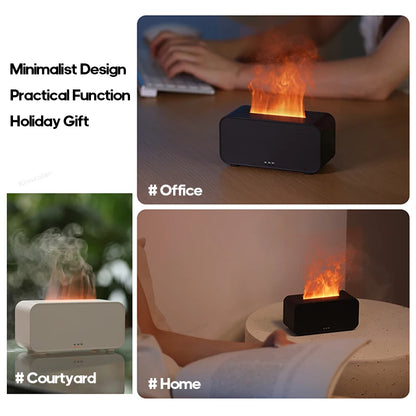 KINSCOTER Colorful Flame Aroma Diffuser & Air Humidifier – Ultrasonic Cool Mist with Timer