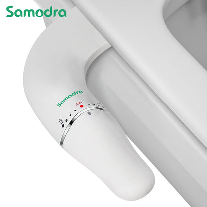 SAMODRA Ultra-Slim Bidet Attachment – Dual Nozzle, Non-Electric Toilet Seat Sprayer with Adjustable Water Pressure