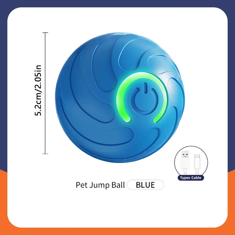 Smart Interactive Pet Ball – USB Rechargeable, Automatic Bouncing & Rolling Toy for Dogs & Cats