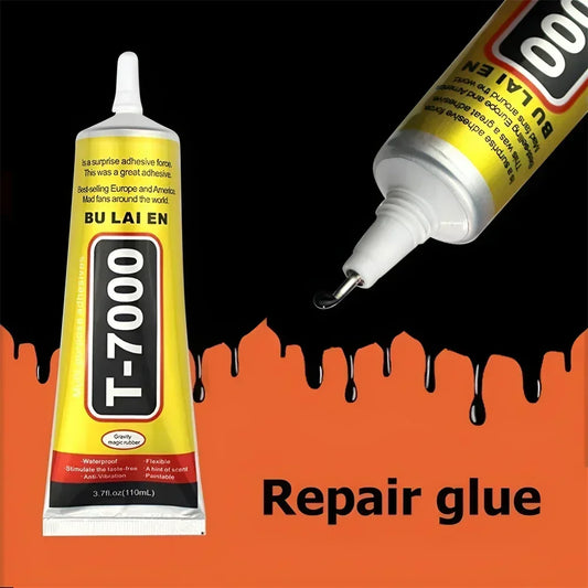 B‑7000 Clear Contact Adhesive – Universal DIY Repair Glue & T7000 Precision‑Tip Applicator for Glass & Plastic Bonding