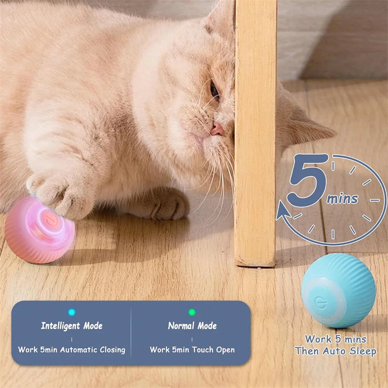 Smart Interactive Pet Ball – USB Rechargeable, Automatic Bouncing & Rolling Toy for Dogs & Cats