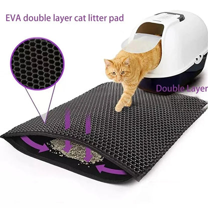 ZM Double-Layer Cat Litter Mat – Waterproof, Non-Slip, Easy Clean Pad