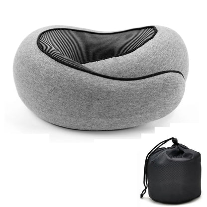 Travel Neck Pillow – Memory Foam U-Shaped Snail Style | Portable, Adjustable & Soft Neck Support for Airplane, Car & Office Naps