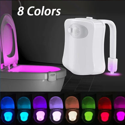 LED toilet bowl light with motion sensor for soft, nighttime glow