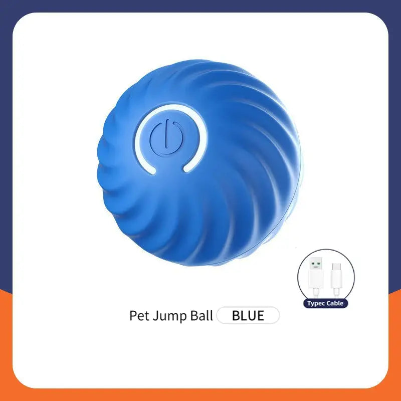 A smart interactive pet ball toy for dogs and cats, USB rechargeable with automatic bouncing and rolling features