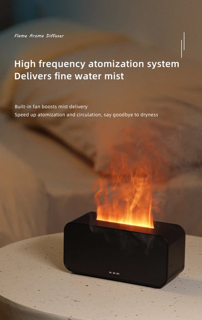 KINSCOTER Colorful Flame Aroma Diffuser & Air Humidifier – Ultrasonic Cool Mist with Timer