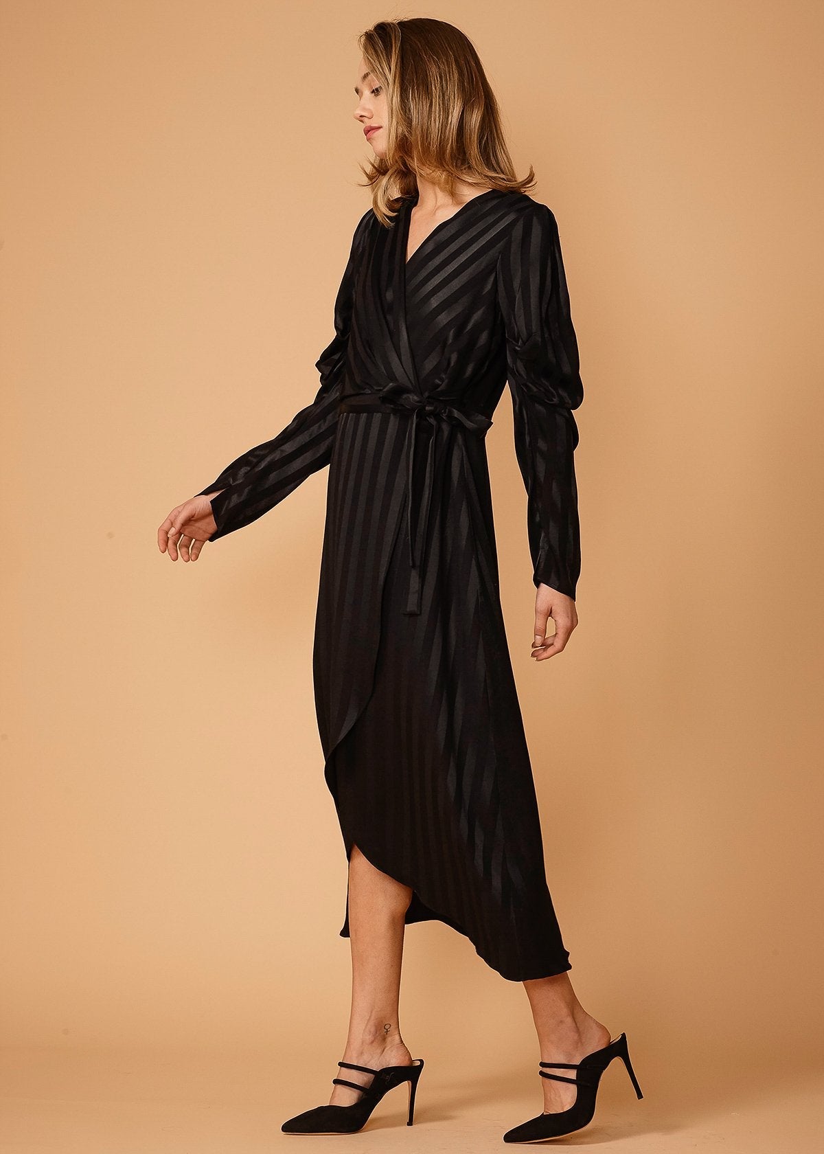 Black Stripe Dress - WRLDEU SHOP