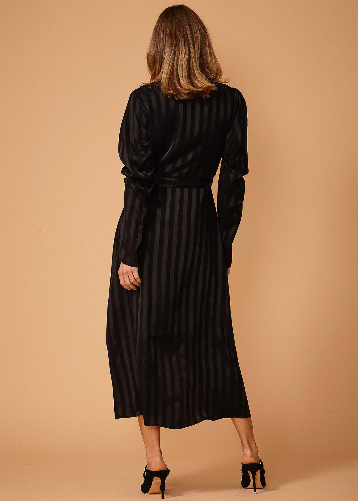 Black Stripe Dress - WRLDEU SHOP