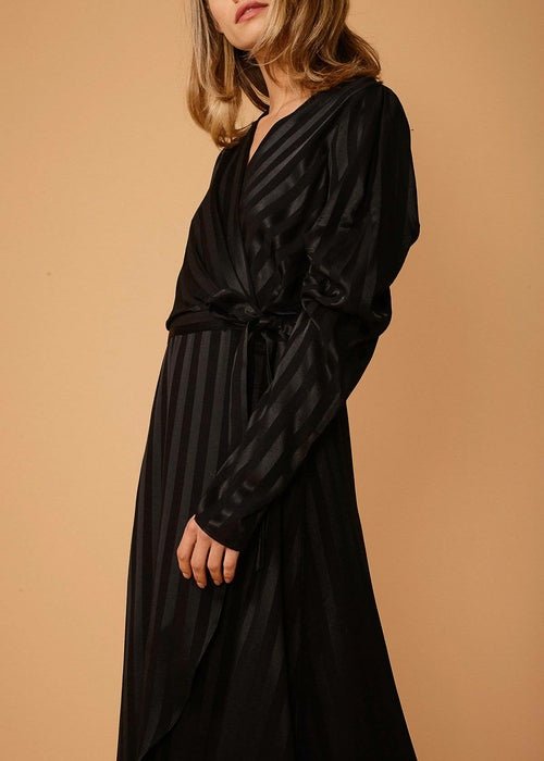 Black Stripe Dress - WRLDEU SHOP