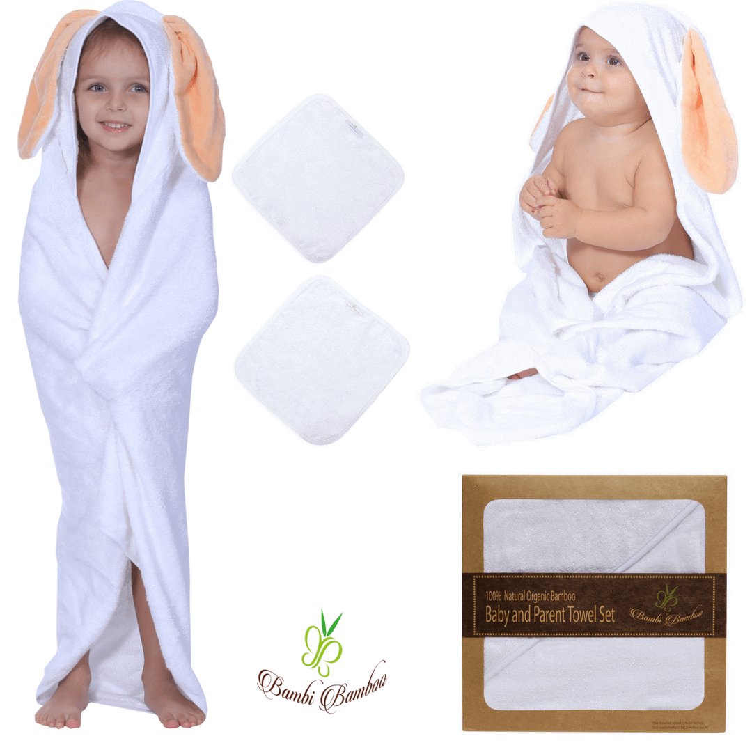 Bunny Hooded Towel + 2 Washcloths - WRLDEU SHOP