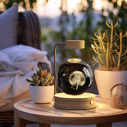 Shimmering Crystal Ball Night Light with Color-changing LED and Plug-in Design