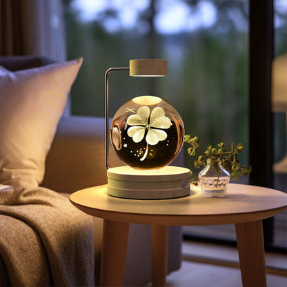 Beautiful crystal ball night light with colorful LED lights and intricate design