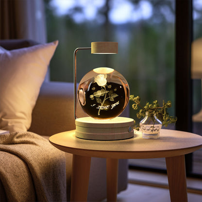 Beautiful crystal ball night light with soothing color-changing LED lights