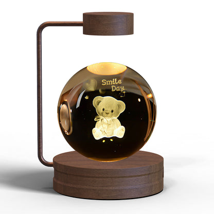 Crystal Ball Night Light with Colorful LED Lights and Plug-in Design