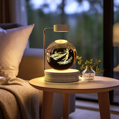 Beautiful crystal ball night light with warm, soft glow for bedroom ambiance