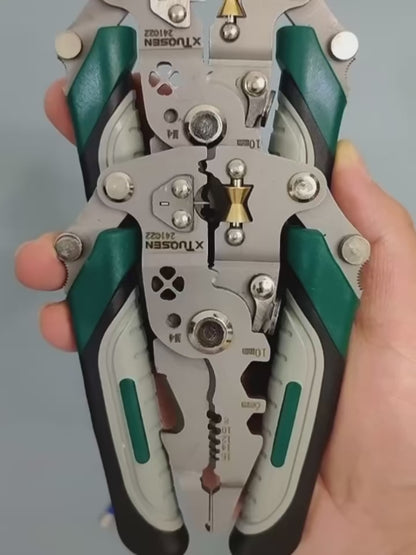 Foldable Wire Stripper & Crimping Tool – Multi-Function Electrician Pliers with Pulley Design for Cutting, Stripping & Wire Winding
