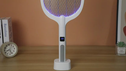 Electric Fly Swatter & Mosquito Trap Lamp – Handheld, Rechargeable, Safe Insect Killer for Home, Office, Patio & Camping